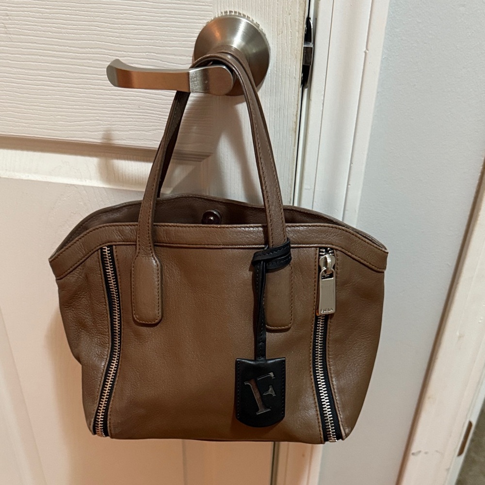 Ferla Brown Leather Tote Bag